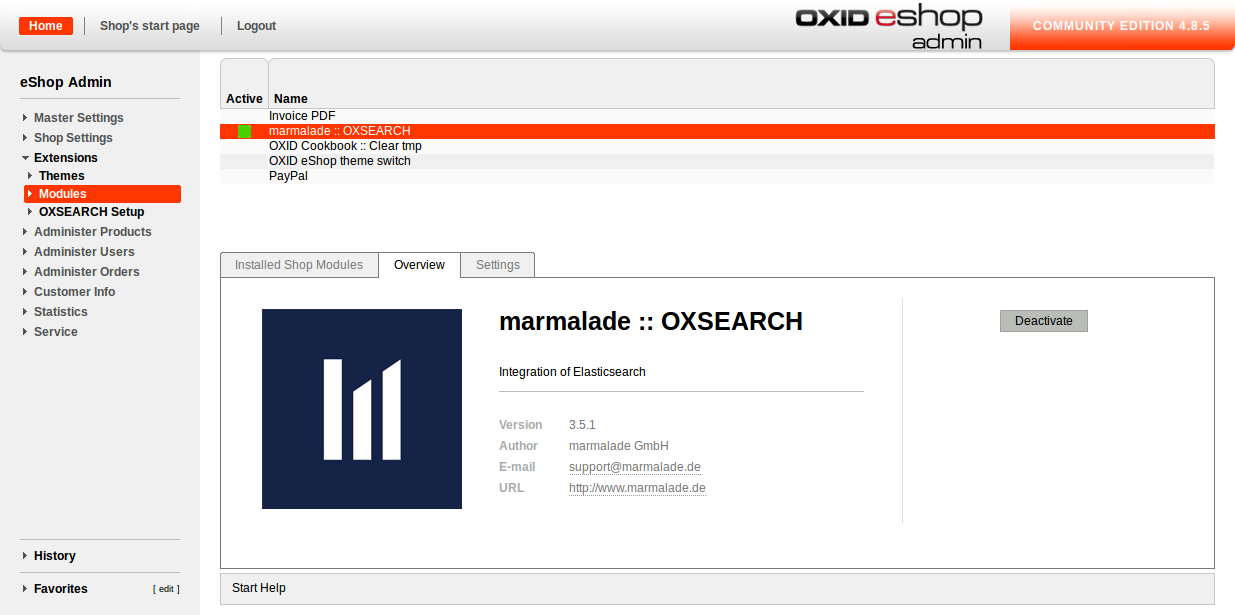 Activate OXSEARCH