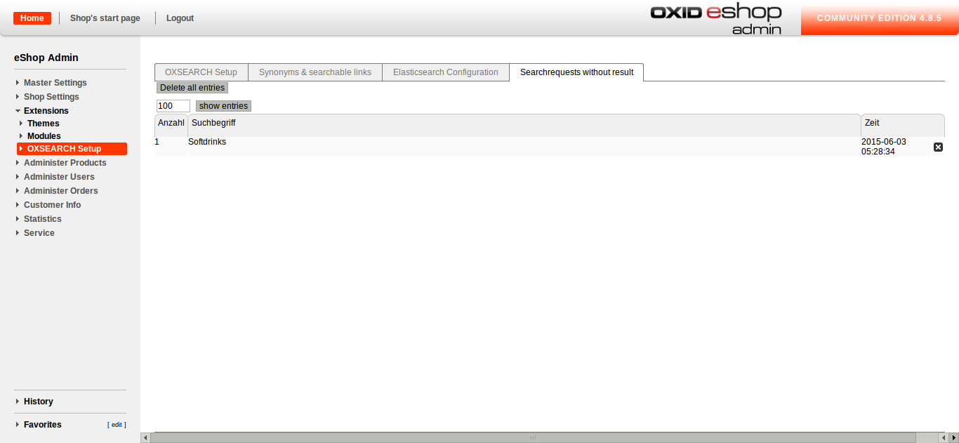 search requests without result